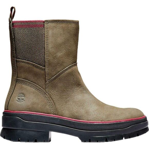 New! Timberland US10 Women's Malynn Side Zip Boots Weather Leather Fabric - Picture 1 of 5